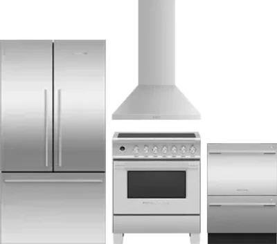 4 Piece Package Includes Refrigerator, Range, Hood And Dishwasher